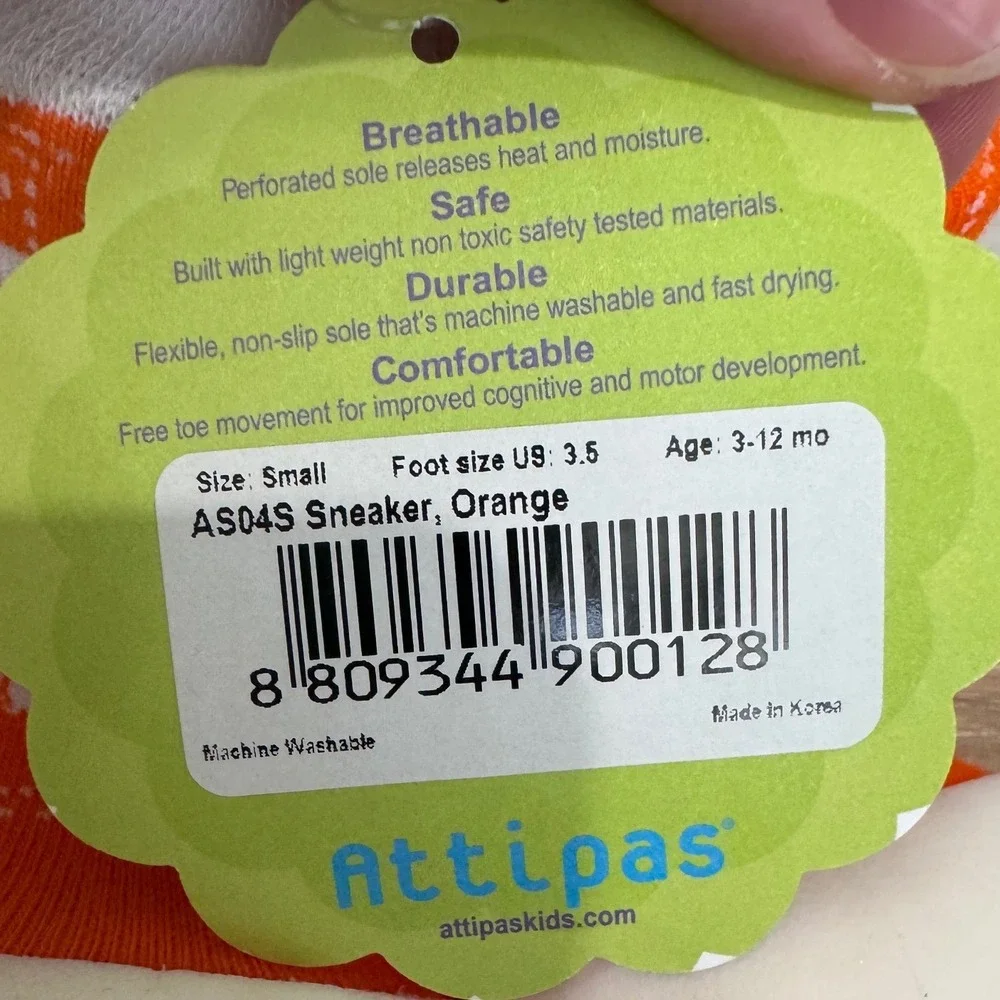 NWT Attipas Baby Walking Size 3.5 Shoes Orange High‎ Top Crib Shoes 3 - 12 month